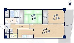 グドゥウェル新石切 2LDKの間取図画像