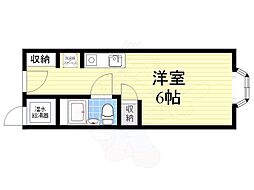 アリタマンション長瀬 ワンルームの間取図画像