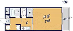 サニーウェル新石切 1Kの間取図画像