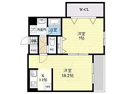 Gradito東石切 1LDKの間取図画像