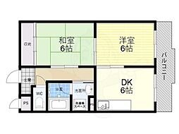 エクシヴ 2DKの間取図画像