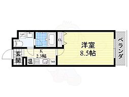 INOVE若江北 1Kの間取図画像