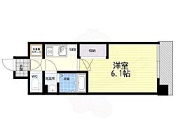 CREST TAPP 大阪EAST 1Kの間取図画像