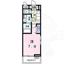 シャルマン昭和町 1Kの間取図画像