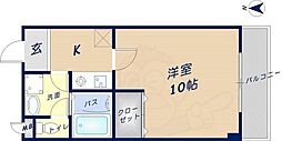 新石切デルフコート 1Kの間取図画像