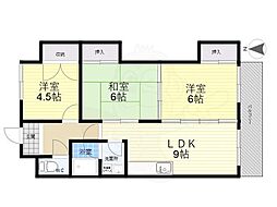 日下グランドハイツ 3LDKの間取図画像