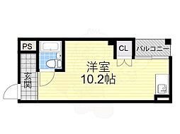 サニーサイド吉田駅前 ワンルームの間取図画像