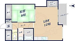 くさかマンション 1LDKの間取図画像