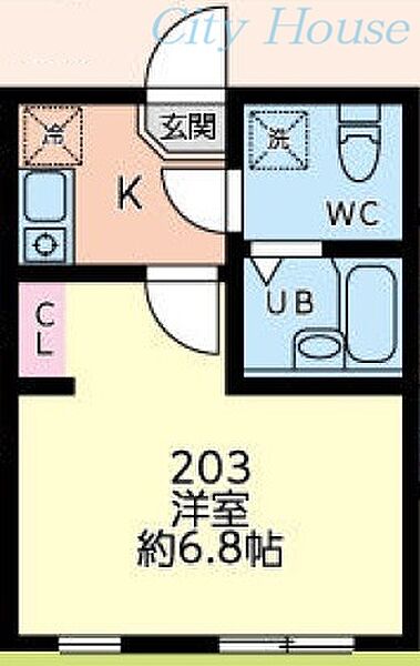 アグレット弘明寺 203｜神奈川県横浜市南区六ツ川1丁目(賃貸アパート1K・1階・18.60㎡)の写真 その2