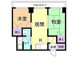ロイヤル宮の森 2LDKの間取図画像