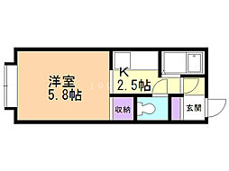 コート山鼻 1Kの間取図画像