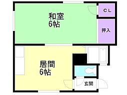 高倉マンション 1DKの間取図画像