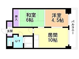 ベルレーヴ山鼻 2LDKの間取図画像