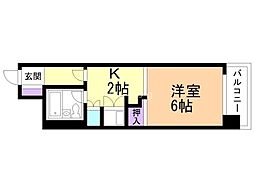 ライオンズマンション中島公園通り 1Kの間取図画像