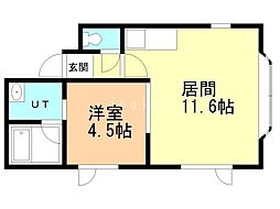 メゾンメモワール 1LDKの間取図画像
