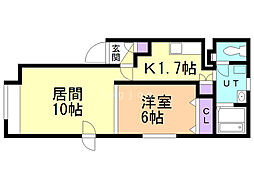 ジュネス24 1LDKの間取図画像