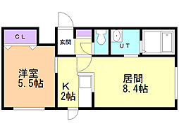 ジュピターハウス 3階1LDKの間取り