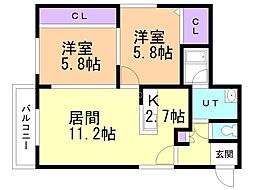 間取図画像 2LDK