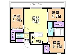 間取図画像 3LDK