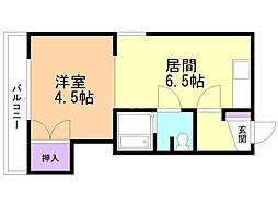 ウィルシャー25 1DKの間取図画像