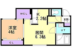 ラフォルテ桑園 1LDKの間取図画像