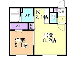 札幌市中央区南十九条西8丁目マンション 1LDKの間取図画像