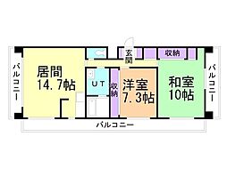 三和・マンション 2LDKの間取図画像