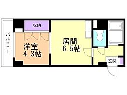 GRANDVIEW中島公園 1DKの間取図画像