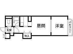 ロイヤルステージ 1Kの間取図画像