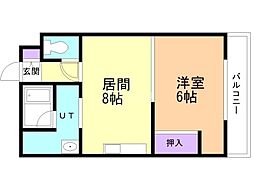 アーバン北二条ビル 1LDKの間取図画像