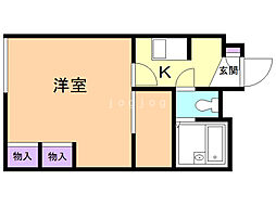 レオパレススターラポラ 1Kの間取図画像
