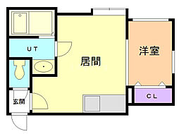 パークソレイユ 1DKの間取図画像