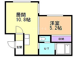 マイルーム北円山 1LDKの間取図画像