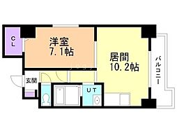 Courtyard 1LDKの間取図画像