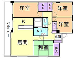 クリオ行啓通参番館 4LDKの間取図画像