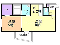 Giulietta 1LDKの間取図画像