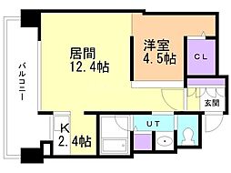 F141 1LDKの間取図画像