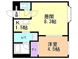 リリアン2 1LDKの間取図画像