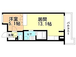 エナコート知事公館前 1LDKの間取図画像