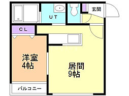 プレシェルト南円山 1LDKの間取図画像