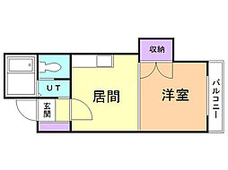 ジュマ宮の森A 1DKの間取図画像