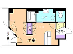 UURコート札幌南3条プレミアタワー ワンルームの間取図画像