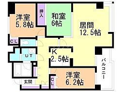 ライオンズマンション裏参道第2 3LDKの間取図画像