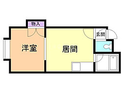 リンクス-コート桑園 1DKの間取図画像
