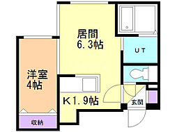 シティレジデンス北6条 1DKの間取図画像