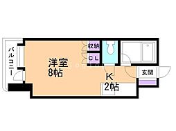 アン・セリジェ弐番館 1Kの間取図画像