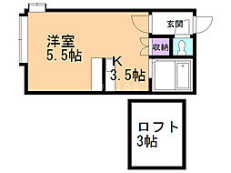 ロイヤルハウス南5条A棟 1Kの間取図画像