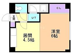 エスポワール16 1DKの間取図画像
