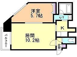 フォレスト円山 1LDKの間取図画像