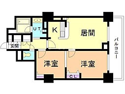 PRIMEURBAN札幌リバーフロント 2LDKの間取図画像